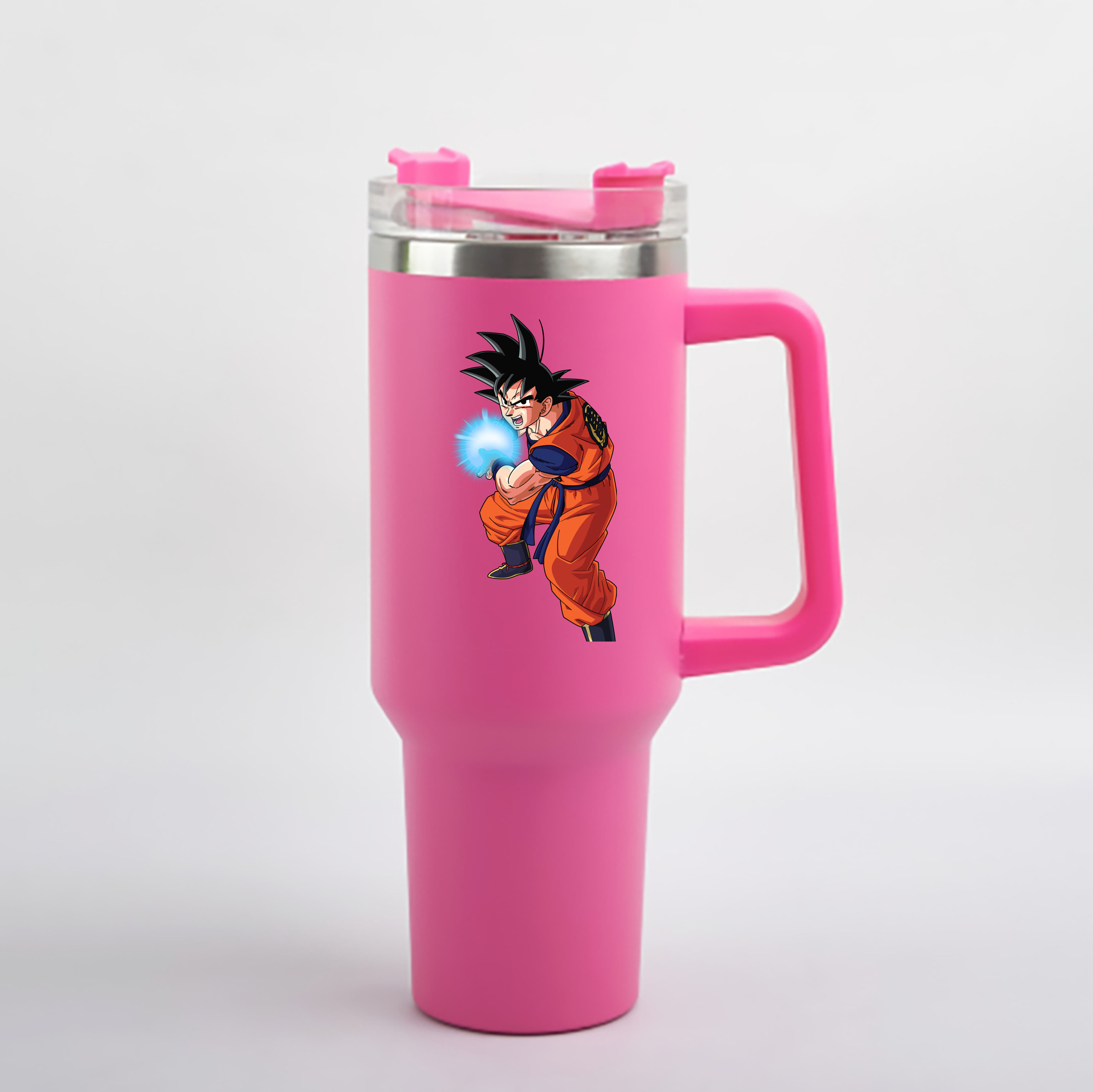 （画像用） ドラゴンボール 孫悟空（そん ごくう）Son Goku カカロット DRAGON BALL Kakarotto 1200mL車用タンブラー - クリスタルステッカー（プラスチックストロー付き）